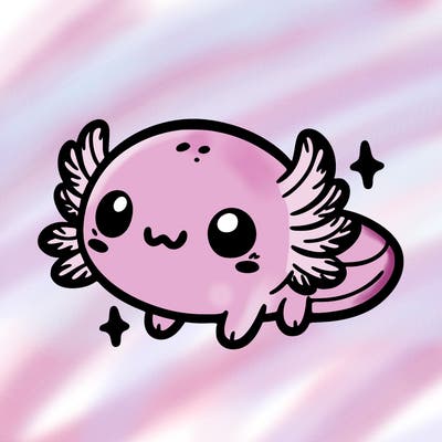 cute easy baby axolotl