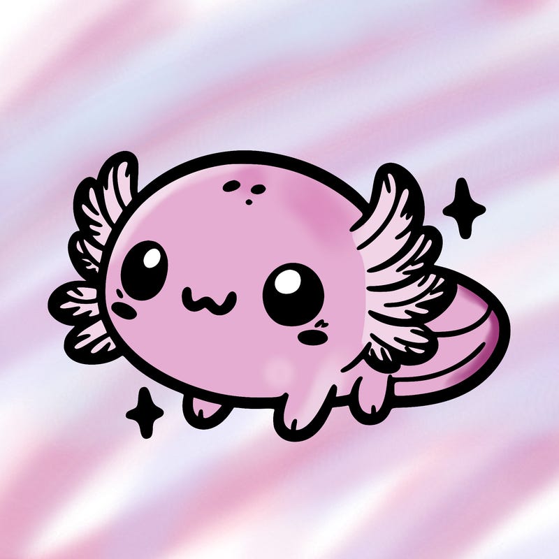 cute easy baby axolotl