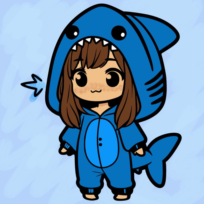 girl in shark onesie