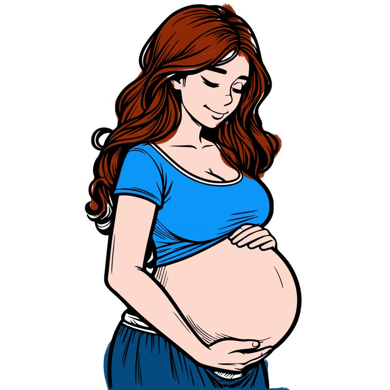 woman heavily pregnant realistic