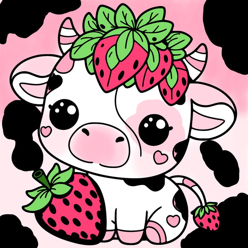 cute strawberry cow
