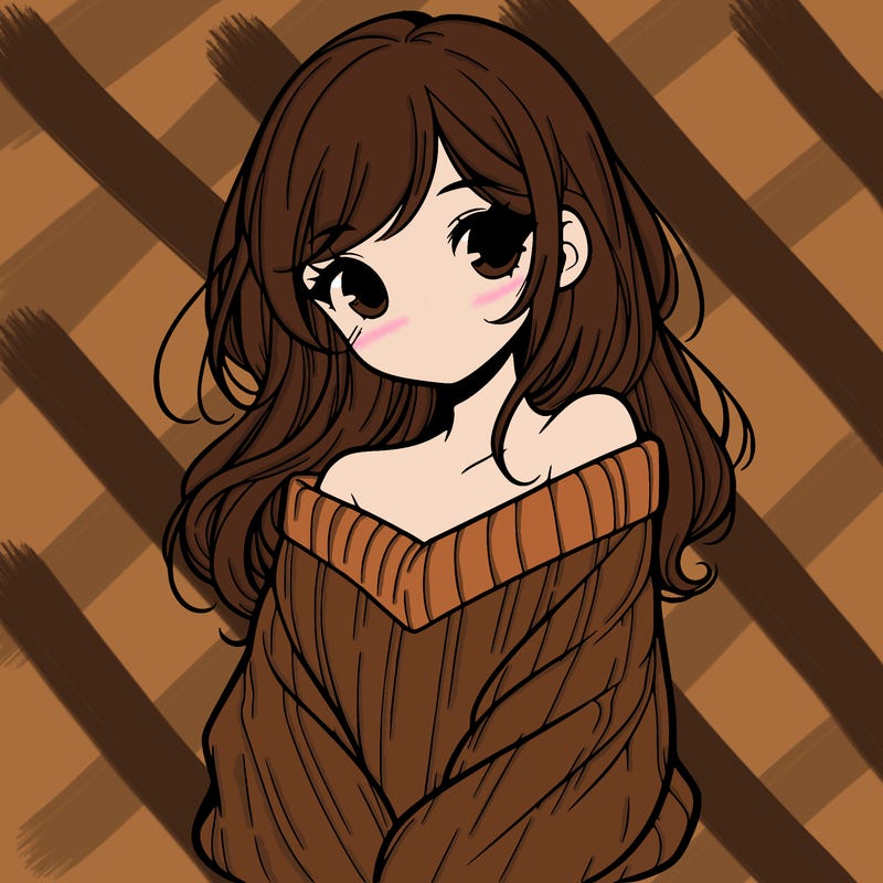 shy pretty girl wearing a sweater that is falling off one shoulder portrait