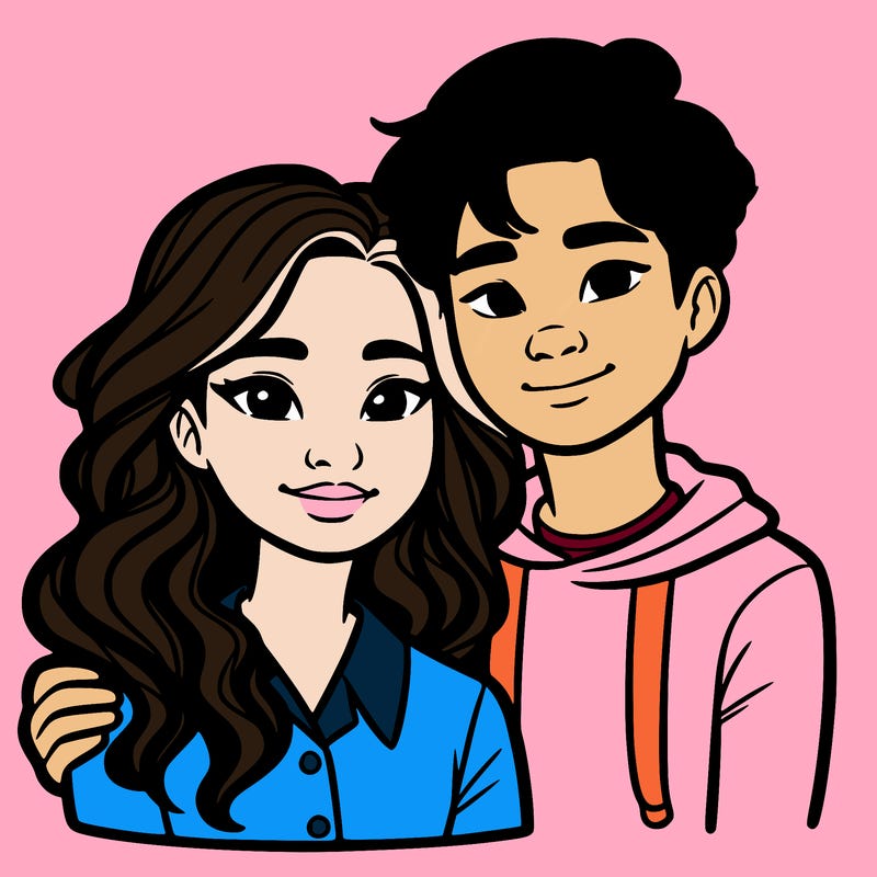 black woman and asian man couple