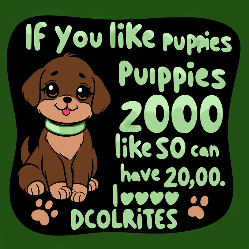 cute puppy saying if you like puppies like so i can have 20,00 likes