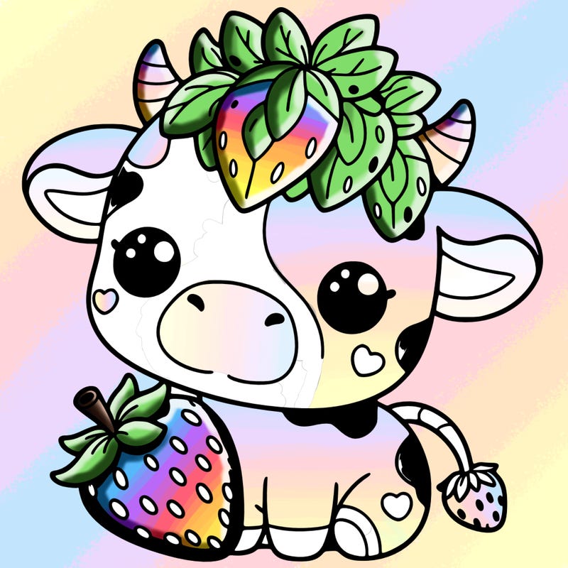 cute strawberry cow