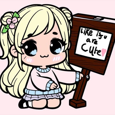 cute girl with sighn