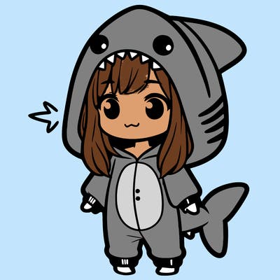 girl in shark onesie