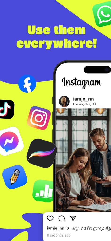 Fonts for iPhones & iPads - Fuentes personalizadas para iPhone que muestran compatibilidad con Instagram, TikTok y aplicaciones creativas