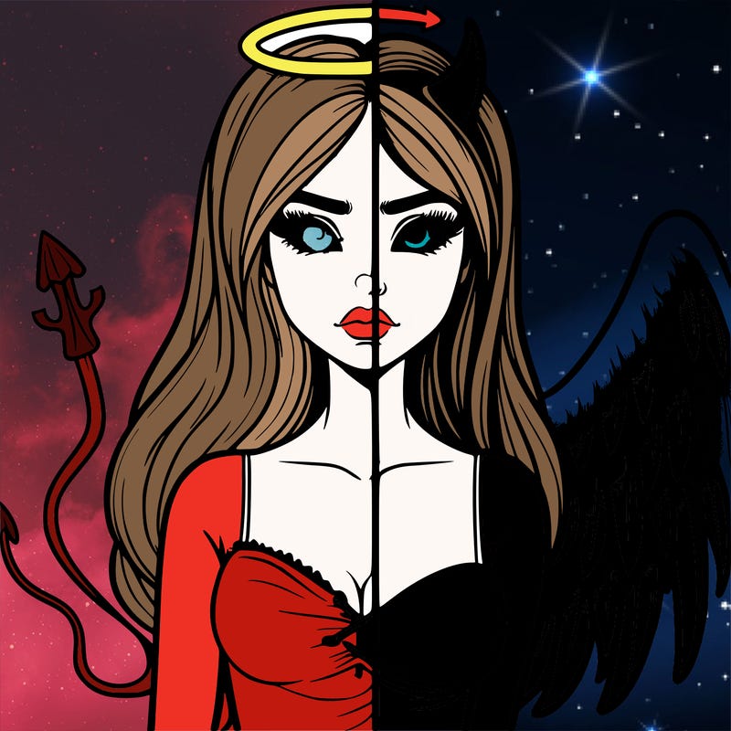 devil vs angel realistic girl