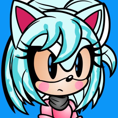 female sonic character with her hair in front of her eyes