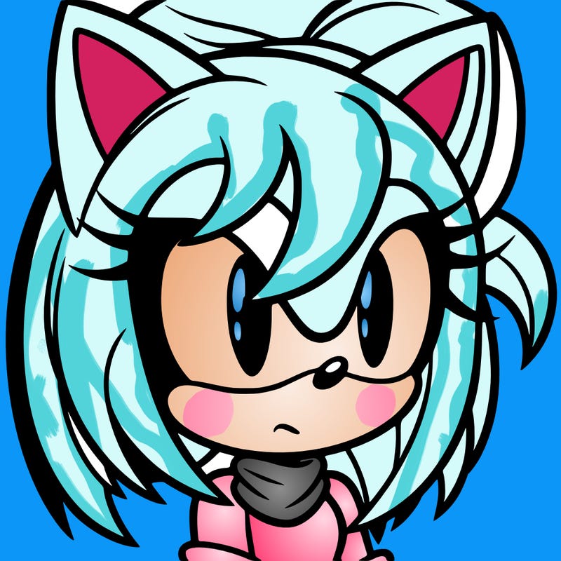 female sonic character with her hair in front of her eyes