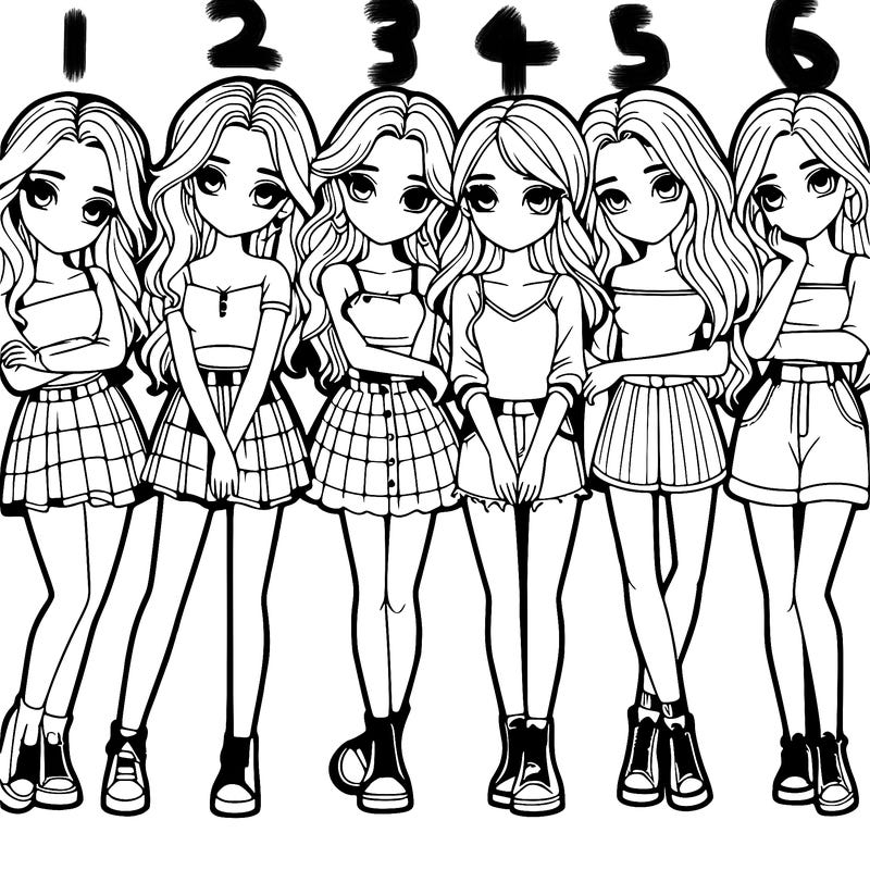 a group of girls realistic