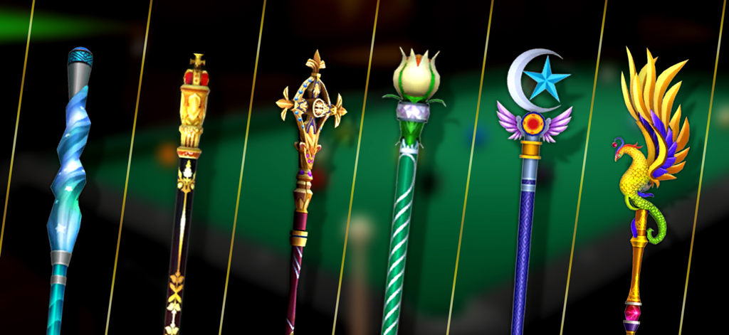 8 Pool Master - A selection of ornate and unique legendary pool cues in 8 Pool Master