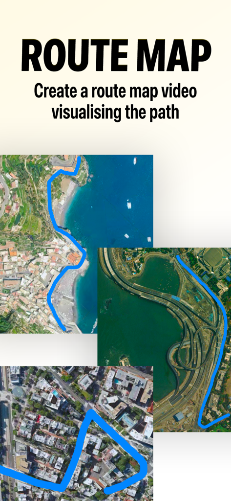 Lookout Dual Camera Recorder - Lookout app feature showing GPS route map visualization with a blue path on satellite maps