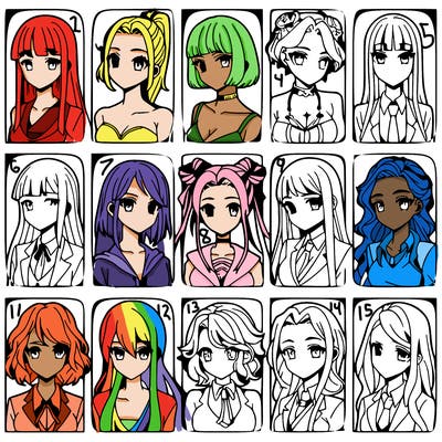 girls that look diffrent anime