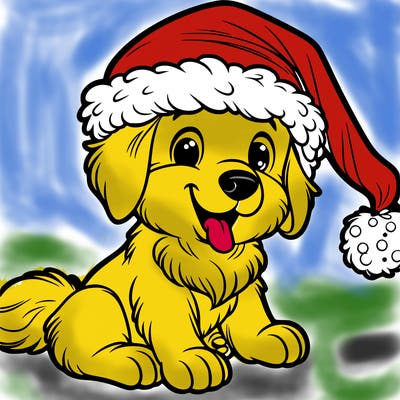 christmas golden retriever