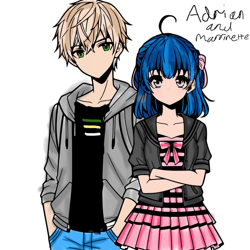 anime teen girl and boy