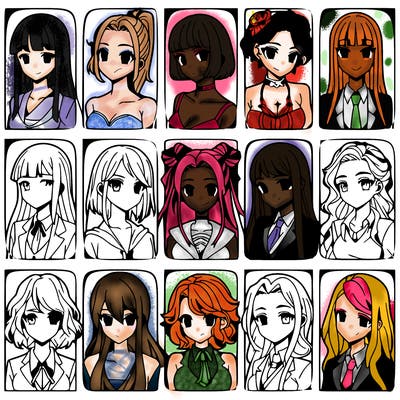 girls that look diffrent anime