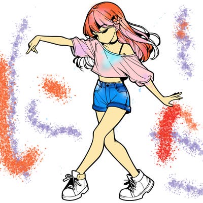 realistic girl danceing
