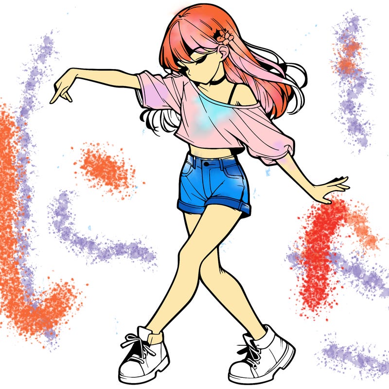 realistic girl danceing