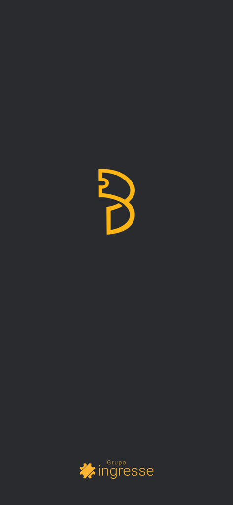 Blacktag - Blacktag app splash screen featuring a yellow stylized B logo on a dark background