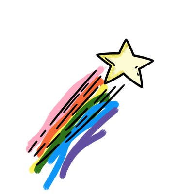 a shooting star in the sky