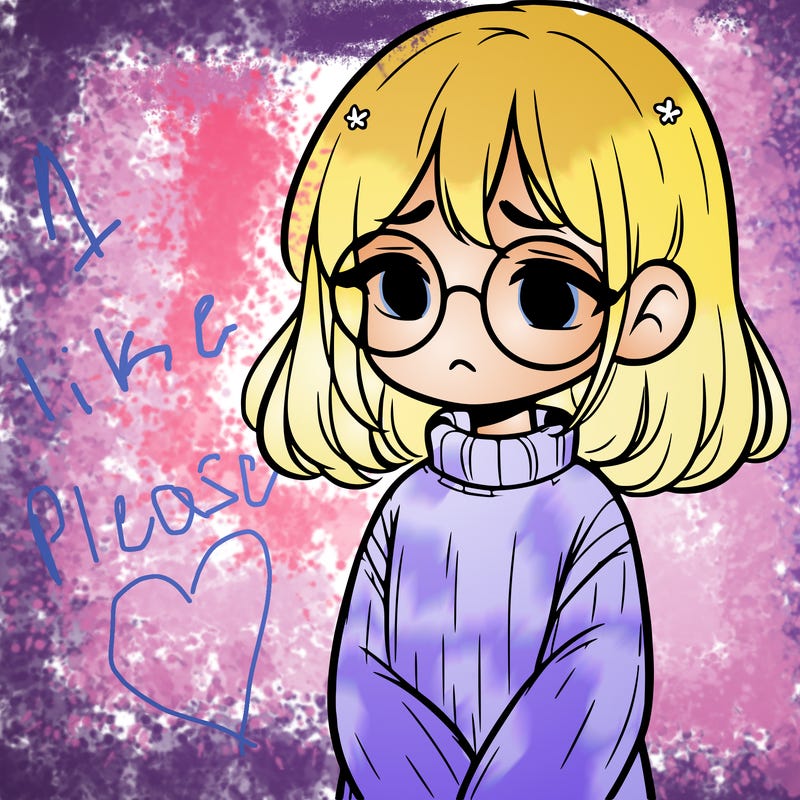 sad girl with glasses in a sweater