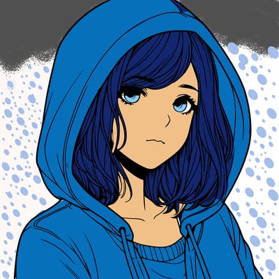 realistic girl with hoodie one