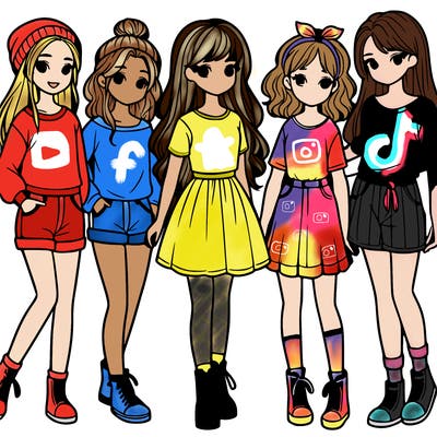 a group of five girls