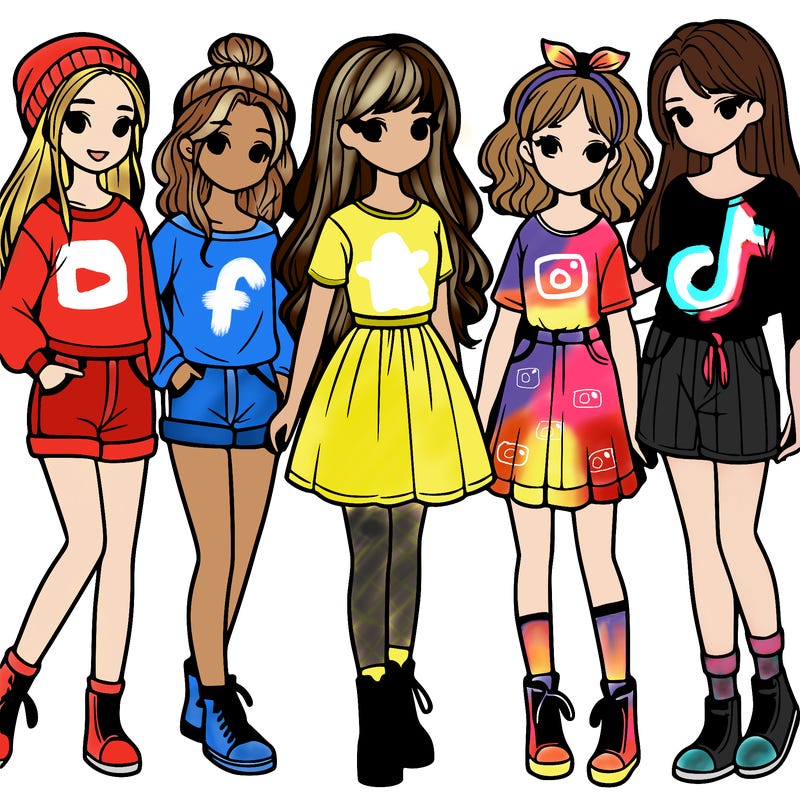 a group of five girls