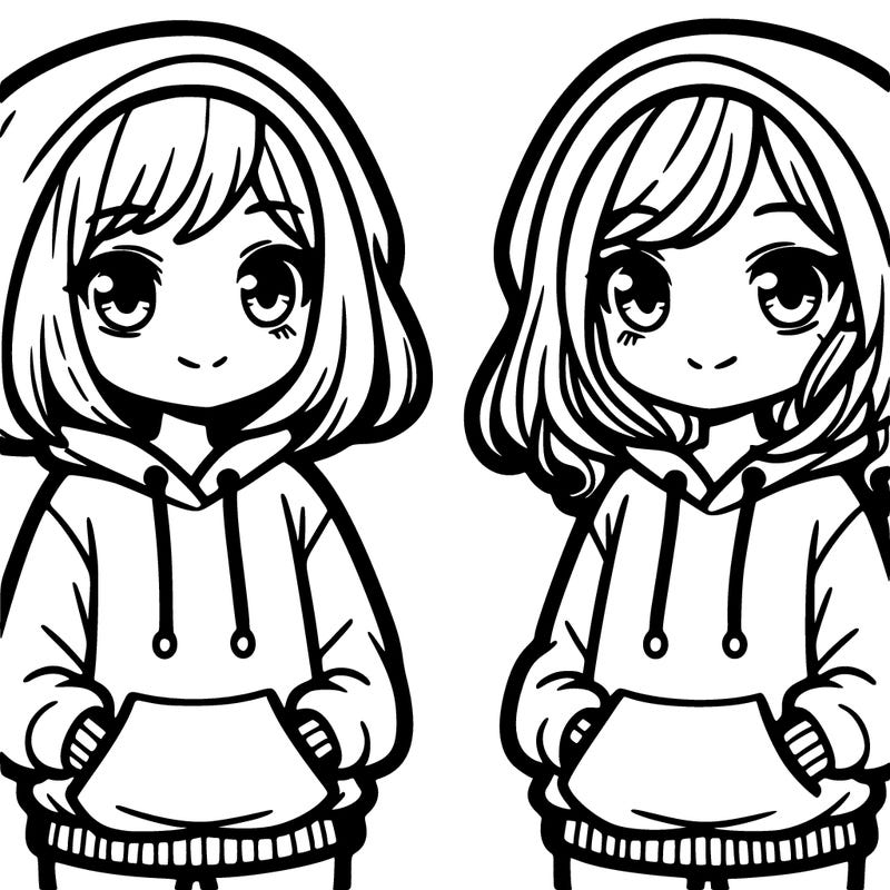 two girls are hoodies, hoodies.