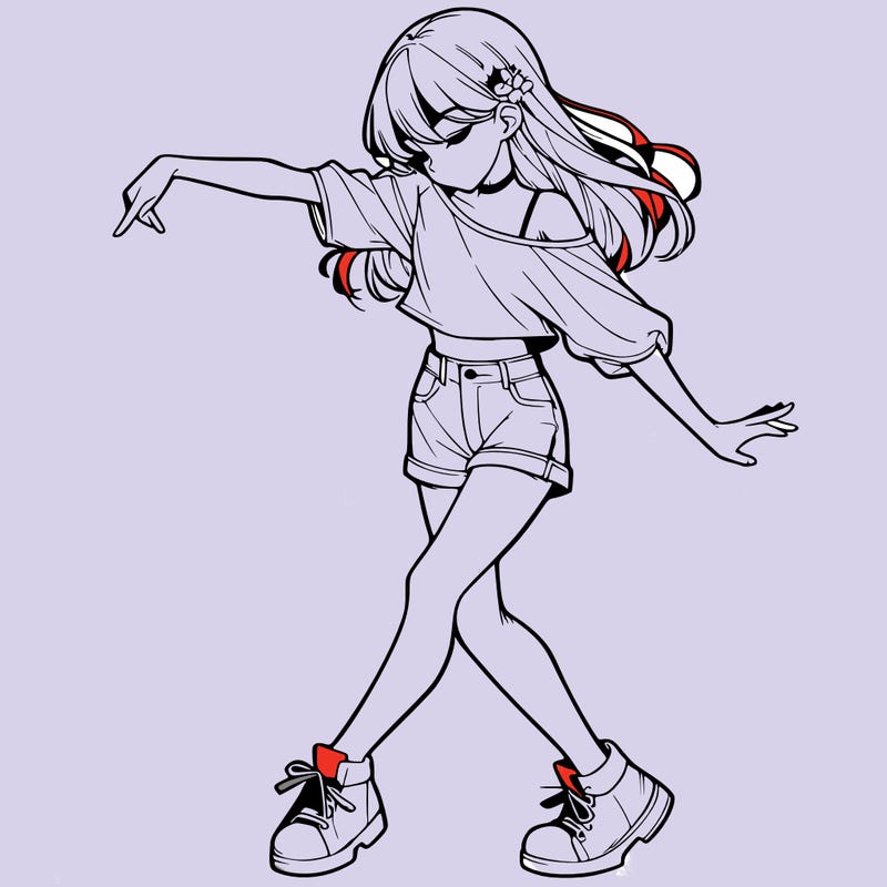 realistic girl danceing