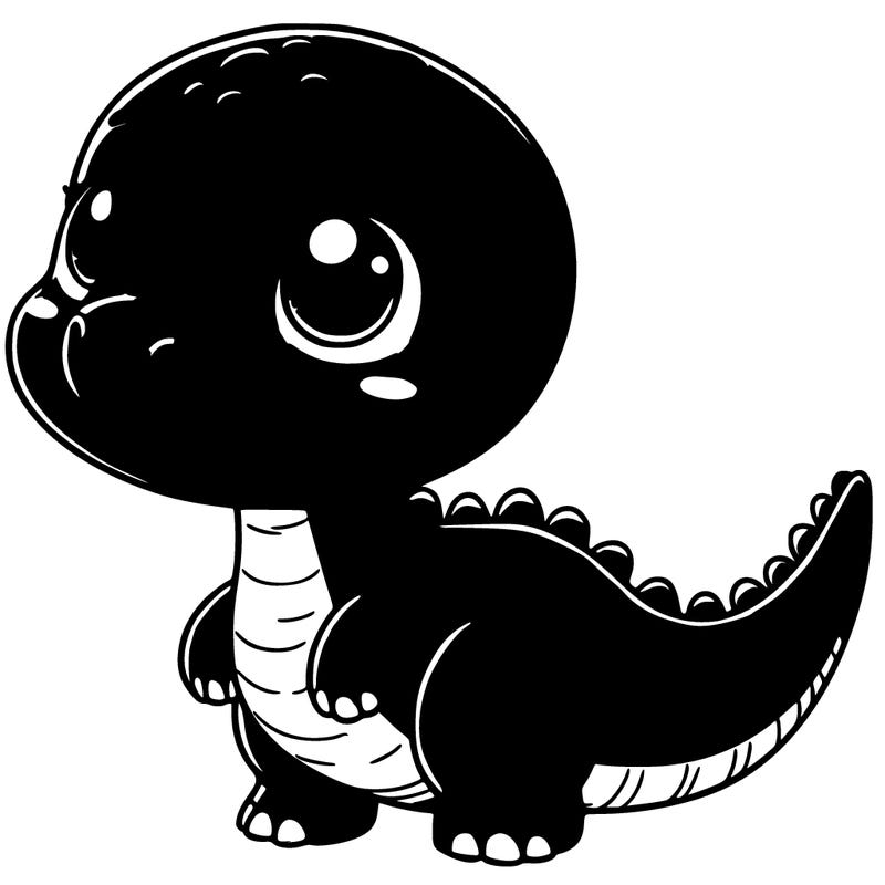 cute little realistic green dinosaur