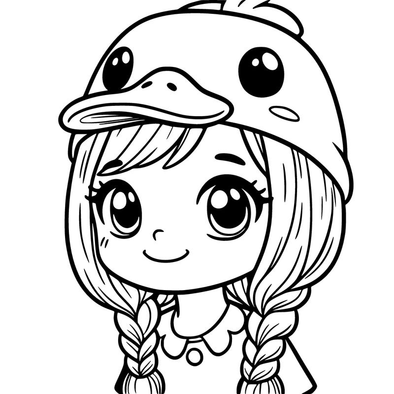 girl wearing duck hat