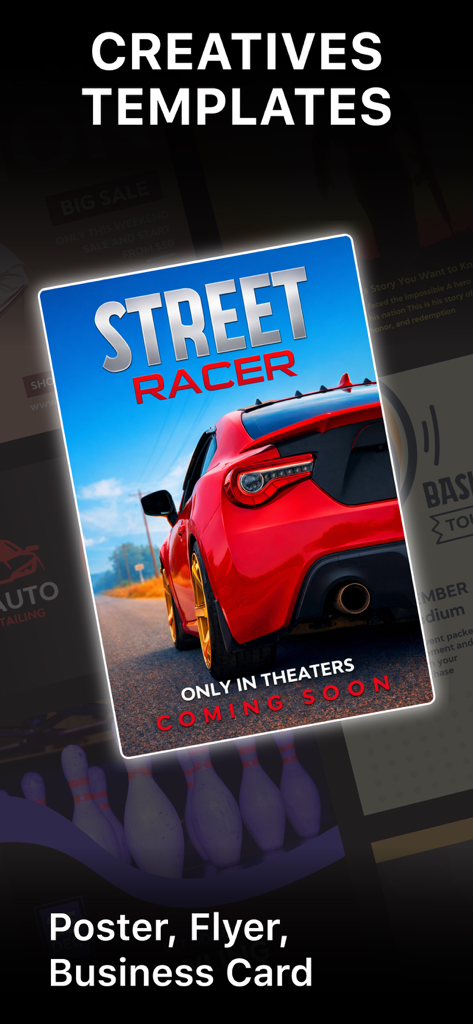 Logo Maker: Poster & Flyers - Una colección de plantillas creativas para pósters, flyers y tarjetas de visita dentro de la aplicación