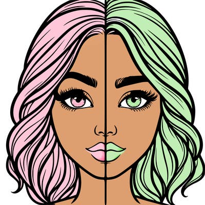 realistic girl split half