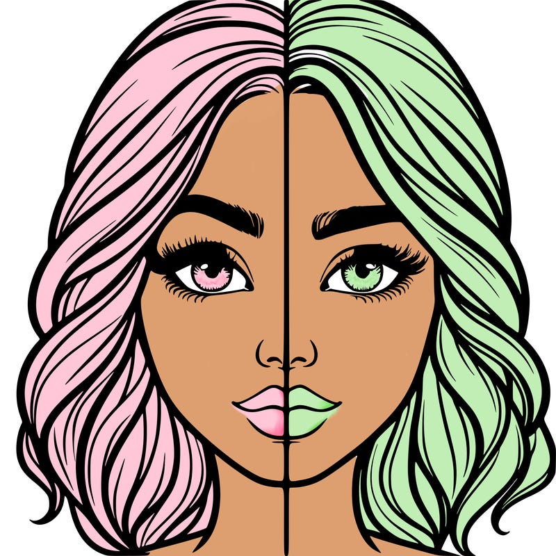 realistic girl split half