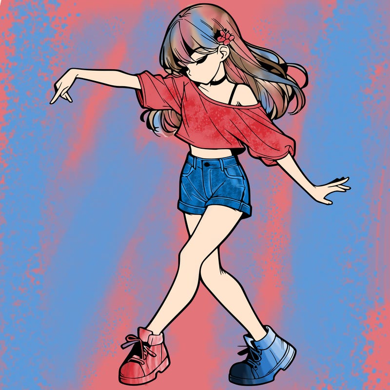 realistic girl danceing