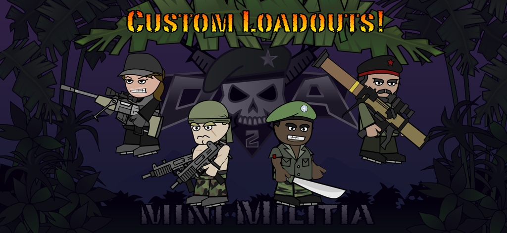 Mini Militia Classic soldier characters showcasing custom weapon loadouts