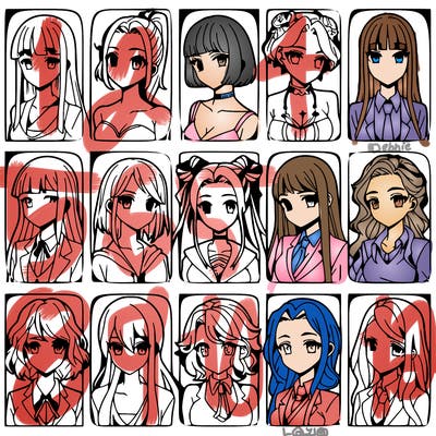 girls that look diffrent anime