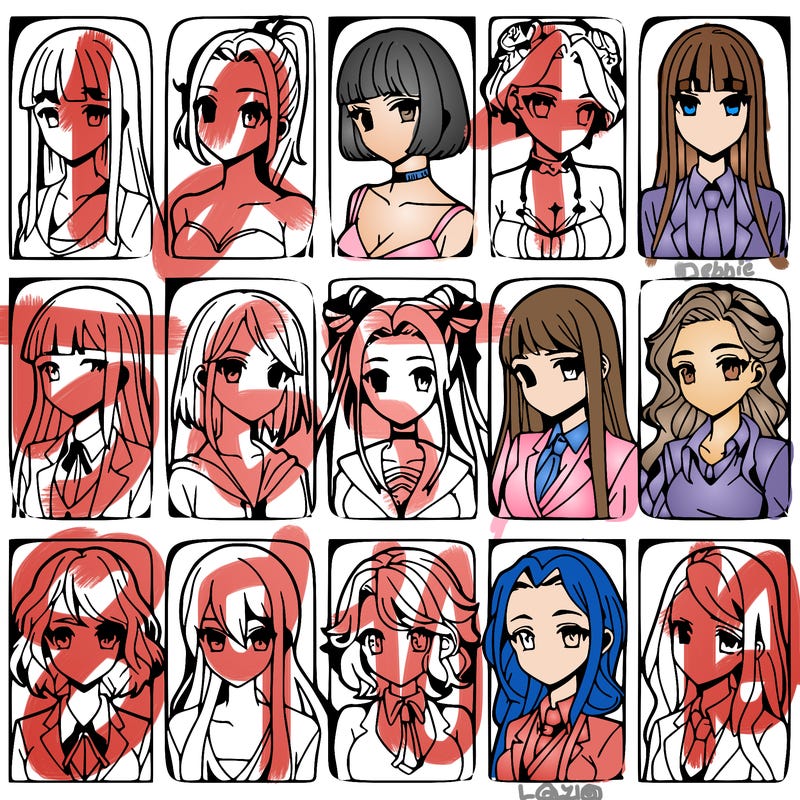 girls that look diffrent anime