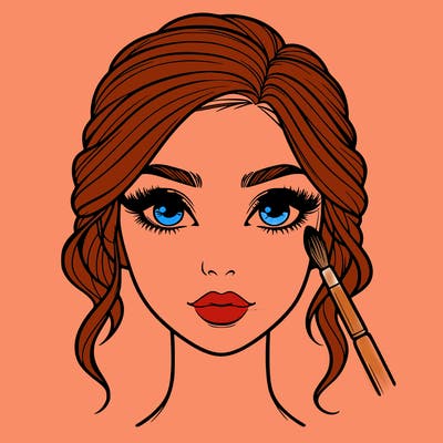 realistic person with makeup