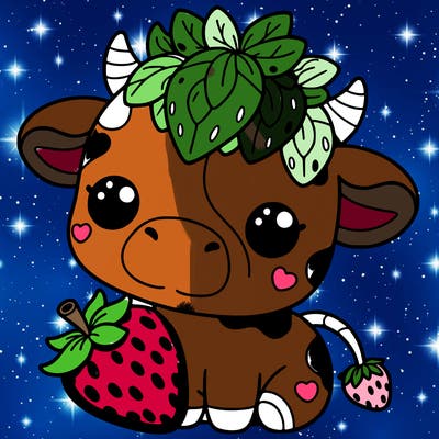 cute strawberry cow