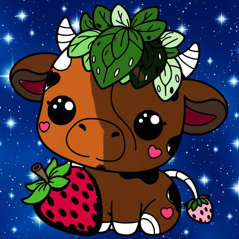 cute strawberry cow