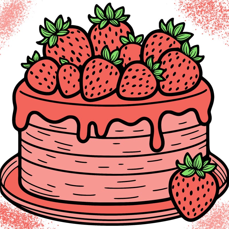 cake with strawberrys