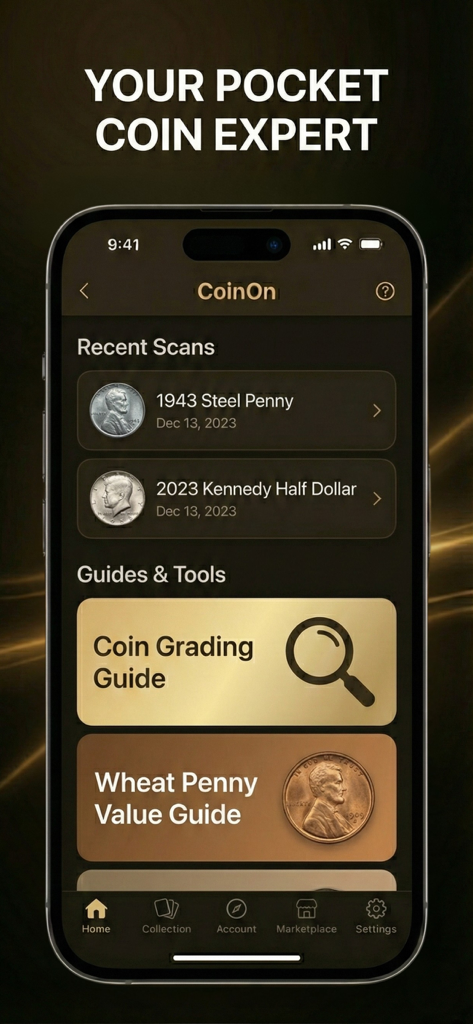 CoinOn - coin value identifier - CoinOn 앱 홈 화면에 최근 스캔 및 코인 등급 가이드 표시